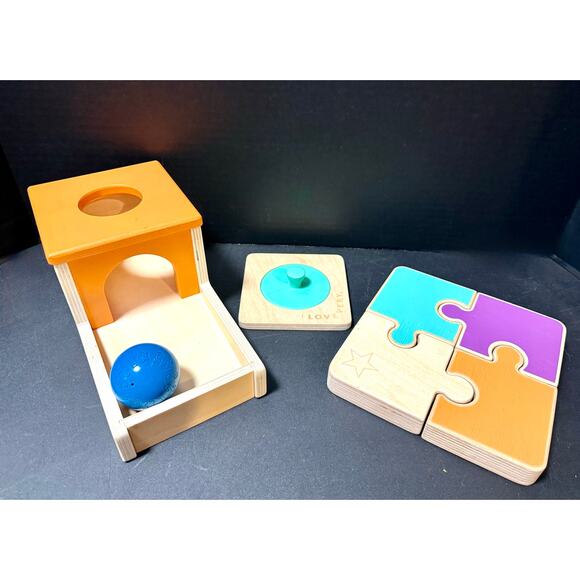Lovevery ball drop; chunky wooden jigsaw puzzle; - Picture 1 of 7